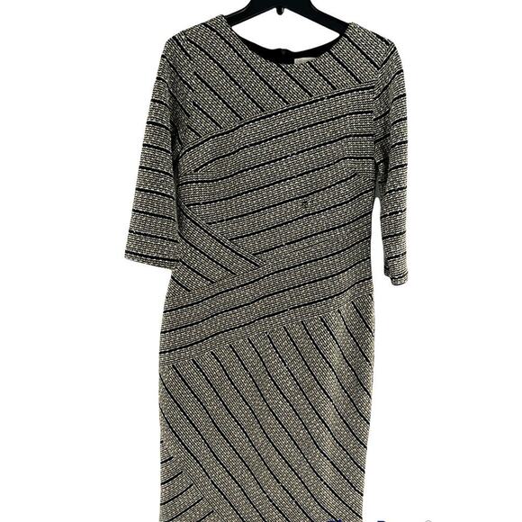 Cato Dress Women's Size 12 Metallic Thread & Black Sequins Zipper Lined Sheath - Picture 4 of 7